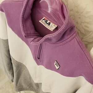 Vintage Y2K FILA Purple and Gray Pullover